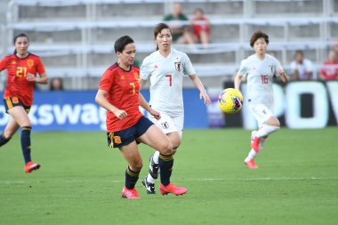 İspanya - Japonya maçı, 5 Mart 2020 tarihinde Orlando Florida 'daki Exploria Stadyumu' nda düzenlenen 2020 SheBelieves Kupası 'nda yapıldı. Fotoğraf: Marty Jean-Louis