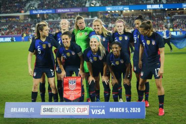 5 Mart 2020 'de Orlando Florida' daki Exploria Stadyumu 'nda düzenlenen 2020 SheBelieves Kupası' nda ABD ile İngiltere maçı. Fotoğraf: Marty Jean-Louis