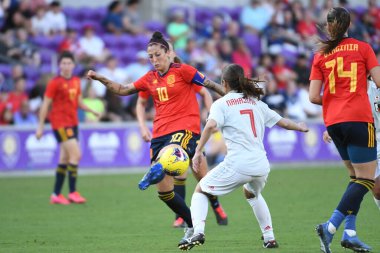 İspanya - Japonya maçı, 5 Mart 2020 tarihinde Orlando Florida 'daki Exploria Stadyumu' nda düzenlenen 2020 SheBelieves Kupası 'nda yapıldı. Fotoğraf: Marty Jean-Louis