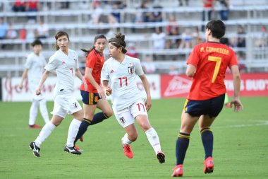 İspanya - Japonya maçı, 5 Mart 2020 tarihinde Orlando Florida 'daki Exploria Stadyumu' nda düzenlenen 2020 SheBelieves Kupası 'nda yapıldı. Fotoğraf: Marty Jean-Louis