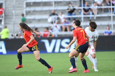 İspanya - Japonya maçı, 5 Mart 2020 tarihinde Orlando Florida 'daki Exploria Stadyumu' nda düzenlenen 2020 SheBelieves Kupası 'nda yapıldı. Fotoğraf: Marty Jean-Louis