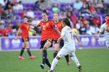 İspanya - Japonya maçı, 5 Mart 2020 tarihinde Orlando Florida 'daki Exploria Stadyumu' nda düzenlenen 2020 SheBelieves Kupası 'nda yapıldı. Fotoğraf: Marty Jean-Louis