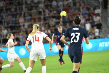 5 Mart 2020 'de Orlando Florida' daki Exploria Stadyumu 'nda düzenlenen 2020 SheBelieves Kupası' nda ABD ile İngiltere maçı. Fotoğraf: Marty Jean-Louis
