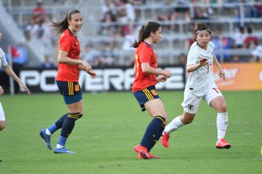 İspanya - Japonya maçı, 5 Mart 2020 tarihinde Orlando Florida 'daki Exploria Stadyumu' nda düzenlenen 2020 SheBelieves Kupası 'nda yapıldı. Fotoğraf: Marty Jean-Louis