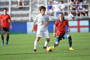 İspanya - Japonya maçı, 5 Mart 2020 tarihinde Orlando Florida 'daki Exploria Stadyumu' nda düzenlenen 2020 SheBelieves Kupası 'nda yapıldı. Fotoğraf: Marty Jean-Louis