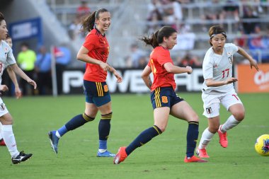 İspanya - Japonya maçı, 5 Mart 2020 tarihinde Orlando Florida 'daki Exploria Stadyumu' nda düzenlenen 2020 SheBelieves Kupası 'nda yapıldı. Fotoğraf: Marty Jean-Louis