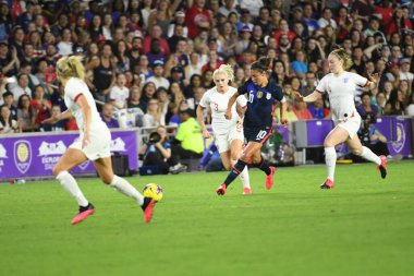 5 Mart 2020 'de Orlando Florida' daki Exploria Stadyumu 'nda düzenlenen 2020 SheBelieves Kupası' nda ABD ile İngiltere maçı. Fotoğraf: Marty Jean-Louis
