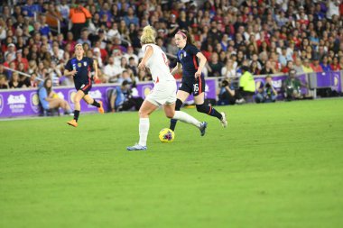 5 Mart 2020 'de Orlando Florida' daki Exploria Stadyumu 'nda düzenlenen 2020 SheBelieves Kupası' nda ABD ile İngiltere maçı. Fotoğraf: Marty Jean-Louis