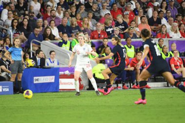 5 Mart 2020 'de Orlando Florida' daki Exploria Stadyumu 'nda düzenlenen 2020 SheBelieves Kupası' nda ABD ile İngiltere maçı. Fotoğraf: Marty Jean-Louis