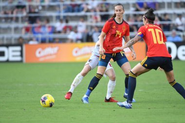 İspanya - Japonya maçı, 5 Mart 2020 tarihinde Orlando Florida 'daki Exploria Stadyumu' nda düzenlenen 2020 SheBelieves Kupası 'nda yapıldı. Fotoğraf: Marty Jean-Louis