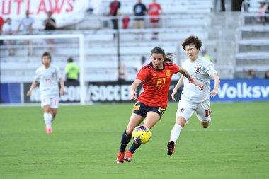 İspanya - Japonya maçı, 5 Mart 2020 tarihinde Orlando Florida 'daki Exploria Stadyumu' nda düzenlenen 2020 SheBelieves Kupası 'nda yapıldı. Fotoğraf: Marty Jean-Louis