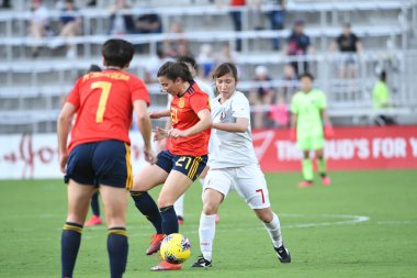 İspanya - Japonya maçı, 5 Mart 2020 tarihinde Orlando Florida 'daki Exploria Stadyumu' nda düzenlenen 2020 SheBelieves Kupası 'nda yapıldı. Fotoğraf: Marty Jean-Louis