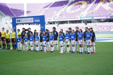 İspanya - Japonya maçı, 5 Mart 2020 tarihinde Orlando Florida 'daki Exploria Stadyumu' nda düzenlenen 2020 SheBelieves Kupası 'nda yapıldı. Fotoğraf: Marty Jean-Louis