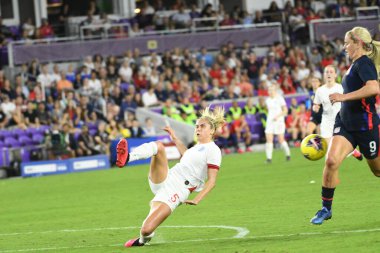 5 Mart 2020 'de Orlando Florida' daki Exploria Stadyumu 'nda düzenlenen 2020 SheBelieves Kupası' nda ABD ile İngiltere maçı. Fotoğraf: Marty Jean-Louis