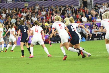 5 Mart 2020 'de Orlando Florida' daki Exploria Stadyumu 'nda düzenlenen 2020 SheBelieves Kupası' nda ABD ile İngiltere maçı. Fotoğraf: Marty Jean-Louis