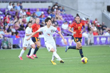 İspanya - Japonya maçı, 5 Mart 2020 tarihinde Orlando Florida 'daki Exploria Stadyumu' nda düzenlenen 2020 SheBelieves Kupası 'nda yapıldı. Fotoğraf: Marty Jean-Louis