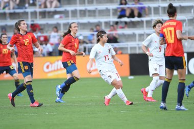 İspanya - Japonya maçı, 5 Mart 2020 tarihinde Orlando Florida 'daki Exploria Stadyumu' nda düzenlenen 2020 SheBelieves Kupası 'nda yapıldı. Fotoğraf: Marty Jean-Louis