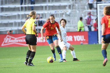 İspanya - Japonya maçı, 5 Mart 2020 tarihinde Orlando Florida 'daki Exploria Stadyumu' nda düzenlenen 2020 SheBelieves Kupası 'nda yapıldı. Fotoğraf: Marty Jean-Louis