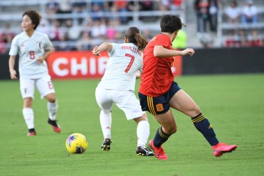 İspanya - Japonya maçı, 5 Mart 2020 tarihinde Orlando Florida 'daki Exploria Stadyumu' nda düzenlenen 2020 SheBelieves Kupası 'nda yapıldı. Fotoğraf: Marty Jean-Louis