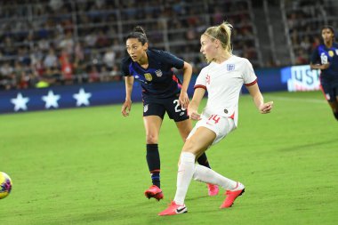 5 Mart 2020 'de Orlando Florida' daki Exploria Stadyumu 'nda düzenlenen 2020 SheBelieves Kupası' nda ABD ile İngiltere maçı. Fotoğraf: Marty Jean-Louis