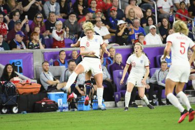 5 Mart 2020 'de Orlando Florida' daki Exploria Stadyumu 'nda düzenlenen 2020 SheBelieves Kupası' nda ABD ile İngiltere maçı. Fotoğraf: Marty Jean-Louis