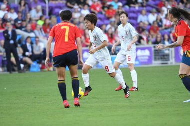 İspanya - Japonya maçı, 5 Mart 2020 tarihinde Orlando Florida 'daki Exploria Stadyumu' nda düzenlenen 2020 SheBelieves Kupası 'nda yapıldı. Fotoğraf: Marty Jean-Louis