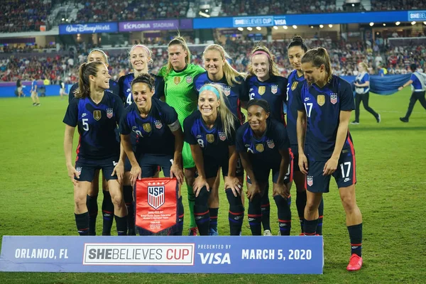 5 Mart 2020 'de Orlando Florida' daki Exploria Stadyumu 'nda düzenlenen 2020 SheBelieves Kupası' nda ABD ile İngiltere maçı. Fotoğraf: Marty Jean-Louis