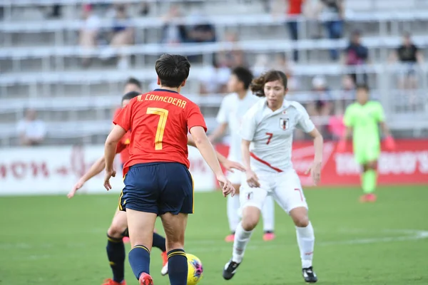 Spain Japan Match Durante Shebelieves Cup 2020 All Exploria Stadium — Foto Stock