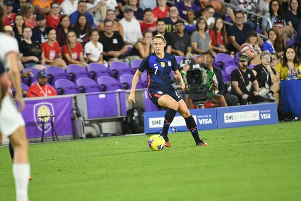 Usa Inglaterra Match Durante Copa Shebelieves 2020 Estadio Exploria Orlando — Foto de Stock