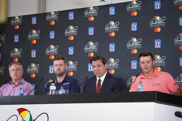 Florida Valisi Ron Desantis Marc Leishman Sam Saunders 2020 Arnold — Stok fotoğraf