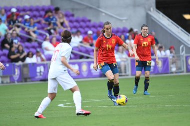 İspanya - Japonya maçı, 5 Mart 2020 tarihinde Orlando Florida 'daki Exploria Stadyumu' nda düzenlenen 2020 SheBelieves Kupası 'nda yapıldı. Fotoğraf: Marty Jean-Louis