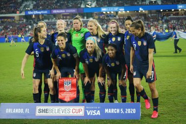 5 Mart 2020 'de Orlando Florida' daki Exploria Stadyumu 'nda düzenlenen 2020 SheBelieves Kupası' nda ABD ile İngiltere maçı. Fotoğraf: Marty Jean-Louis