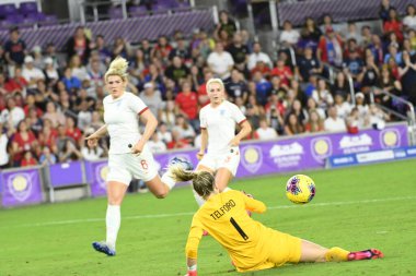 5 Mart 2020 'de Orlando Florida' daki Exploria Stadyumu 'nda düzenlenen 2020 SheBelieves Kupası' nda ABD ile İngiltere maçı. Fotoğraf: Marty Jean-Louis