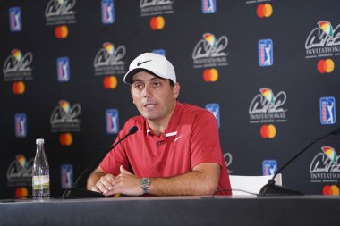 Arnold Palmer 2019 kazananı Francesco Molinari ile 3 Mart 2020 Salı günü Orlando, Florida 'daki Bay Hill' de basın toplantısı düzenledi. Fotoğraf: Marty Jean-Louis