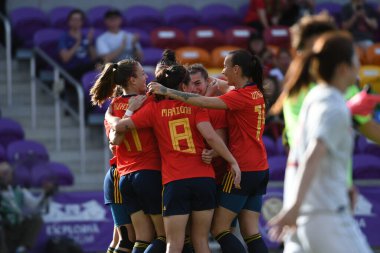 İspanya - Japonya maçı, 5 Mart 2020 tarihinde Orlando Florida 'daki Exploria Stadyumu' nda düzenlenen 2020 SheBelieves Kupası 'nda yapıldı. Fotoğraf: Marty Jean-Louis