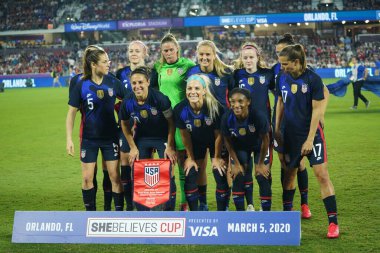5 Mart 2020 'de Orlando Florida' daki Exploria Stadyumu 'nda düzenlenen 2020 SheBelieves Kupası' nda ABD ile İngiltere maçı. Fotoğraf: Marty Jean-Louis