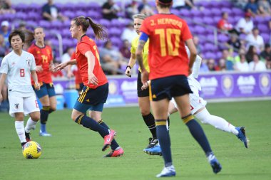 İspanya - Japonya maçı, 5 Mart 2020 tarihinde Orlando Florida 'daki Exploria Stadyumu' nda düzenlenen 2020 SheBelieves Kupası 'nda yapıldı. Fotoğraf: Marty Jean-Louis