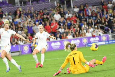 5 Mart 2020 'de Orlando Florida' daki Exploria Stadyumu 'nda düzenlenen 2020 SheBelieves Kupası' nda ABD ile İngiltere maçı. Fotoğraf: Marty Jean-Louis