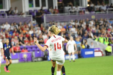 5 Mart 2020 'de Orlando Florida' daki Exploria Stadyumu 'nda düzenlenen 2020 SheBelieves Kupası' nda ABD ile İngiltere maçı. Fotoğraf: Marty Jean-Louis