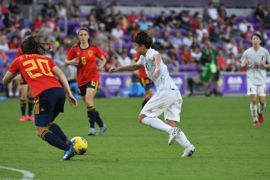 İspanya - Japonya maçı, 5 Mart 2020 tarihinde Orlando Florida 'daki Exploria Stadyumu' nda düzenlenen 2020 SheBelieves Kupası 'nda yapıldı. Fotoğraf: Marty Jean-Louis