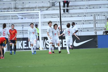 İspanya - Japonya maçı, 5 Mart 2020 tarihinde Orlando Florida 'daki Exploria Stadyumu' nda düzenlenen 2020 SheBelieves Kupası 'nda yapıldı. Fotoğraf: Marty Jean-Louis