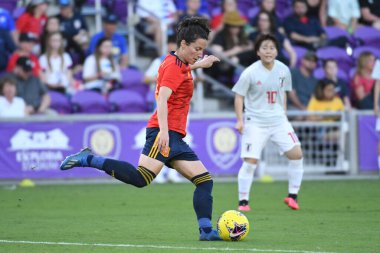 İspanya - Japonya maçı, 5 Mart 2020 tarihinde Orlando Florida 'daki Exploria Stadyumu' nda düzenlenen 2020 SheBelieves Kupası 'nda yapıldı. Fotoğraf: Marty Jean-Louis