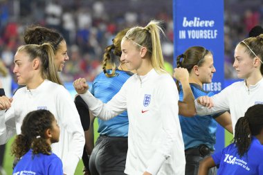 5 Mart 2020 'de Orlando Florida' daki Exploria Stadyumu 'nda düzenlenen 2020 SheBelieves Kupası' nda ABD ile İngiltere maçı. Fotoğraf: Marty Jean-Louis