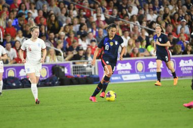 5 Mart 2020 'de Orlando Florida' daki Exploria Stadyumu 'nda düzenlenen 2020 SheBelieves Kupası' nda ABD ile İngiltere maçı. Fotoğraf: Marty Jean-Louis