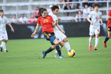 İspanya - Japonya maçı, 5 Mart 2020 tarihinde Orlando Florida 'daki Exploria Stadyumu' nda düzenlenen 2020 SheBelieves Kupası 'nda yapıldı. Fotoğraf: Marty Jean-Louis