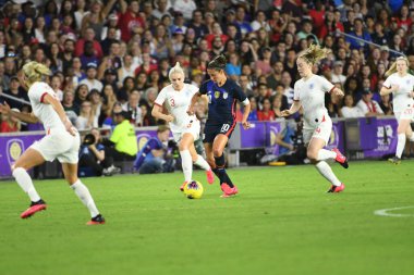 5 Mart 2020 'de Orlando Florida' daki Exploria Stadyumu 'nda düzenlenen 2020 SheBelieves Kupası' nda ABD ile İngiltere maçı. Fotoğraf: Marty Jean-Louis