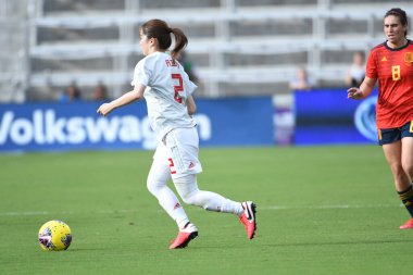 İspanya - Japonya maçı, 5 Mart 2020 tarihinde Orlando Florida 'daki Exploria Stadyumu' nda düzenlenen 2020 SheBelieves Kupası 'nda yapıldı. Fotoğraf: Marty Jean-Louis