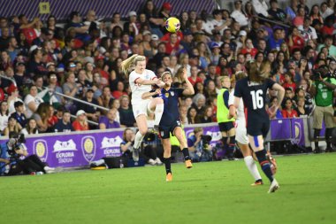 5 Mart 2020 'de Orlando Florida' daki Exploria Stadyumu 'nda düzenlenen 2020 SheBelieves Kupası' nda ABD ile İngiltere maçı. Fotoğraf: Marty Jean-Louis