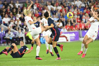 5 Mart 2020 'de Orlando Florida' daki Exploria Stadyumu 'nda düzenlenen 2020 SheBelieves Kupası' nda ABD ile İngiltere maçı. Fotoğraf: Marty Jean-Louis