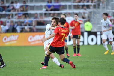 İspanya - Japonya maçı, 5 Mart 2020 tarihinde Orlando Florida 'daki Exploria Stadyumu' nda düzenlenen 2020 SheBelieves Kupası 'nda yapıldı. Fotoğraf: Marty Jean-Louis